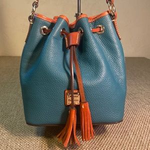 Dooney and Bourke Teal Crossbody Bucket Bag